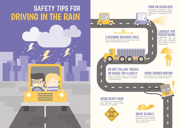 Vector  safety tips for driving in the rain