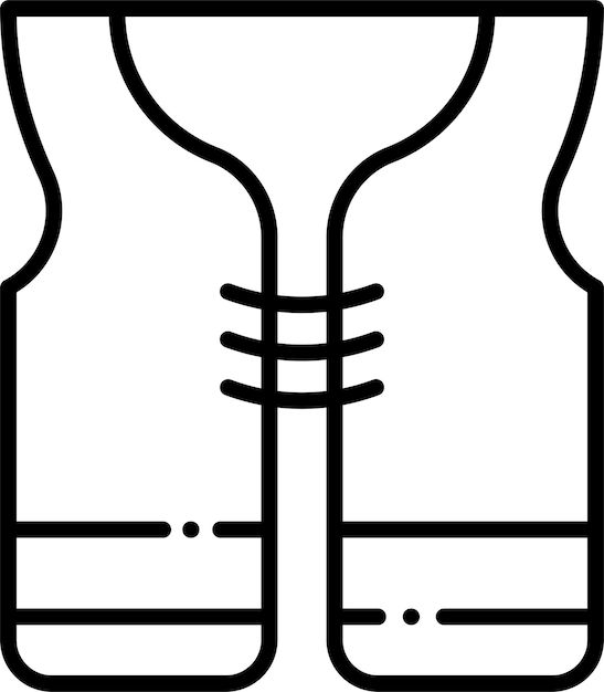 Vector safety vest outline vector illustration