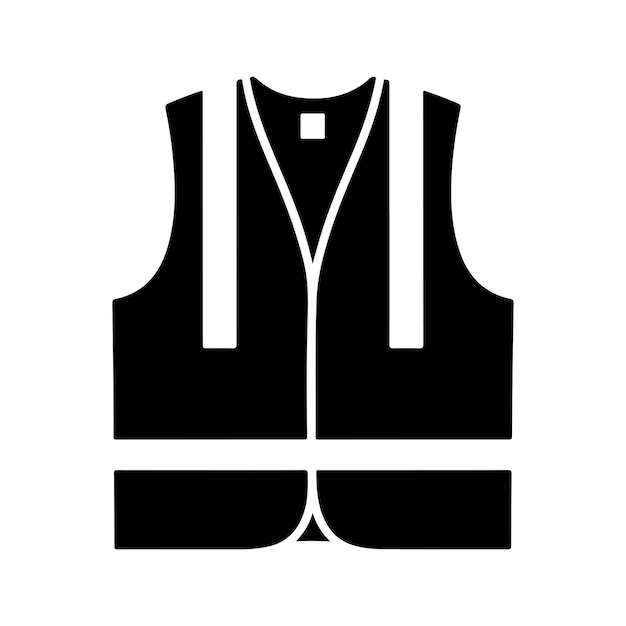 Vector safety vest silhouette vector high visibility workwear icon