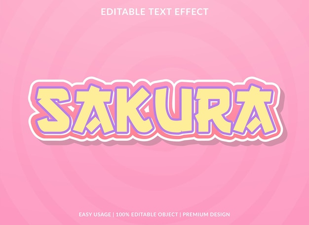 sakura editable text effect template