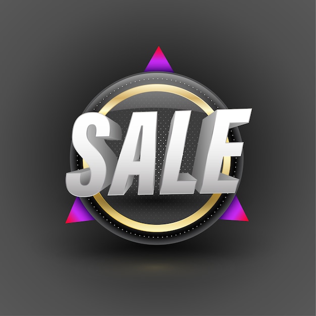 Sale banner 3D style  for promotion element.