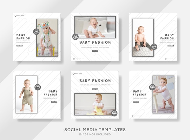 Sale banner template for baby fashion post social media premium vector