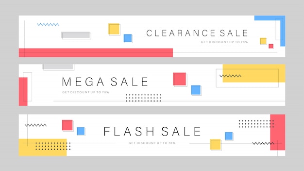 Sale banner  template with geometric shapes  