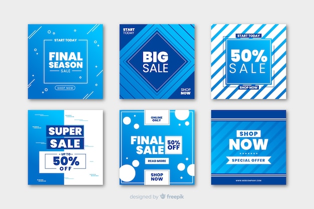 Vector sale promotion banners for social media