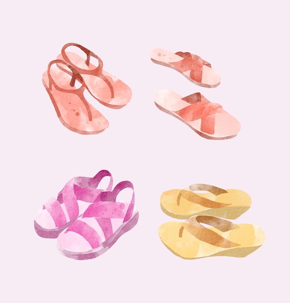 Sandals summer holiday watercolor