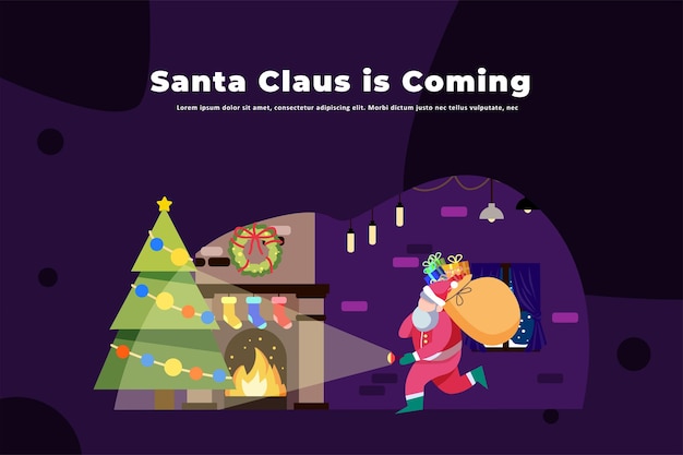 Santa Claus is Coming - Illustration Christmas