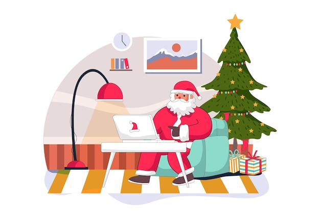 Santa Claus Merry Christmas Flat Vectors