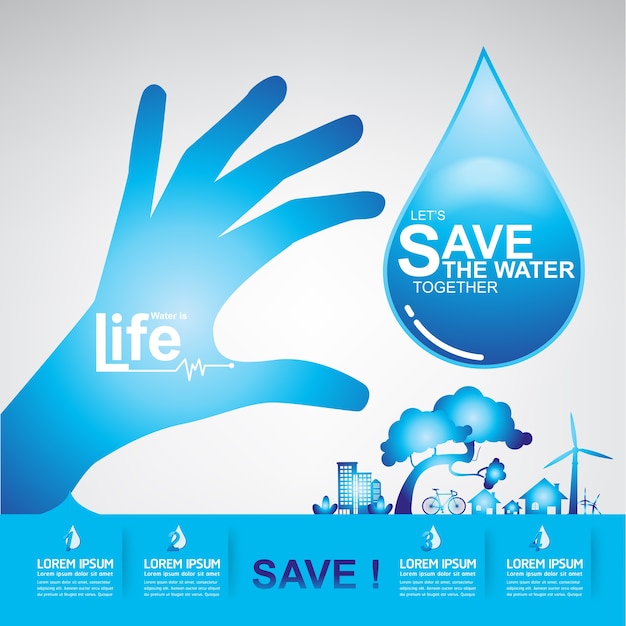 Vector save the water