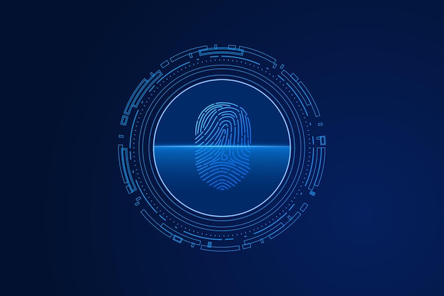 Vector scan fingerprint cyber security and password control through fingerprints access with biometrics