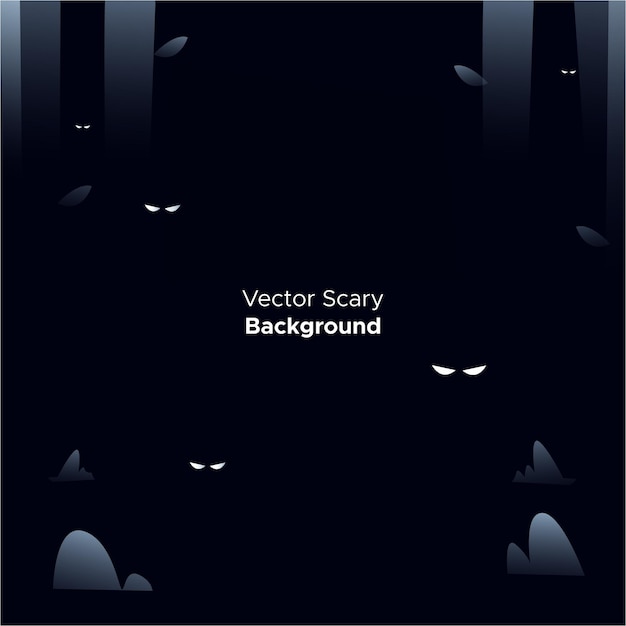 Vector scary background with glow eye in the dark