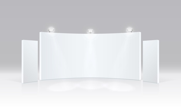 Scene show Podium for presentations on the white background. Vector illustration