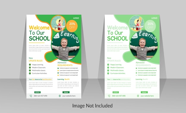 Vector school admission flyer design for admission