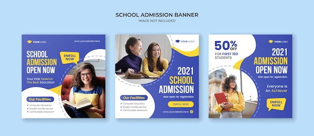 School admission social media instagram post template