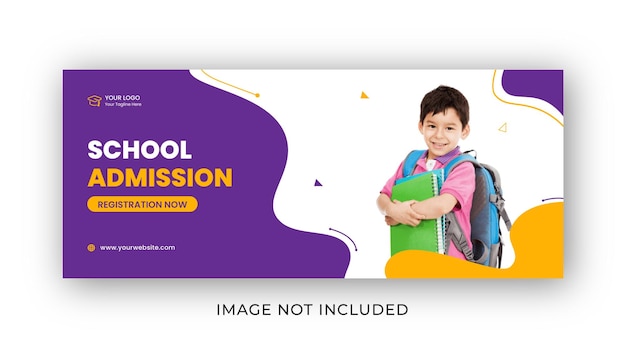 School admission social media web banner and facebook cover design template