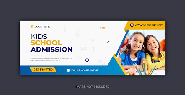 School admission social media web banner flyer and facebook cover photo design template Premium Psd