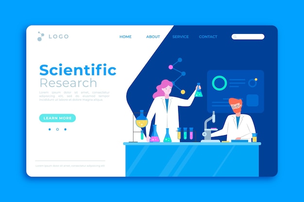 Scientific research landing page template