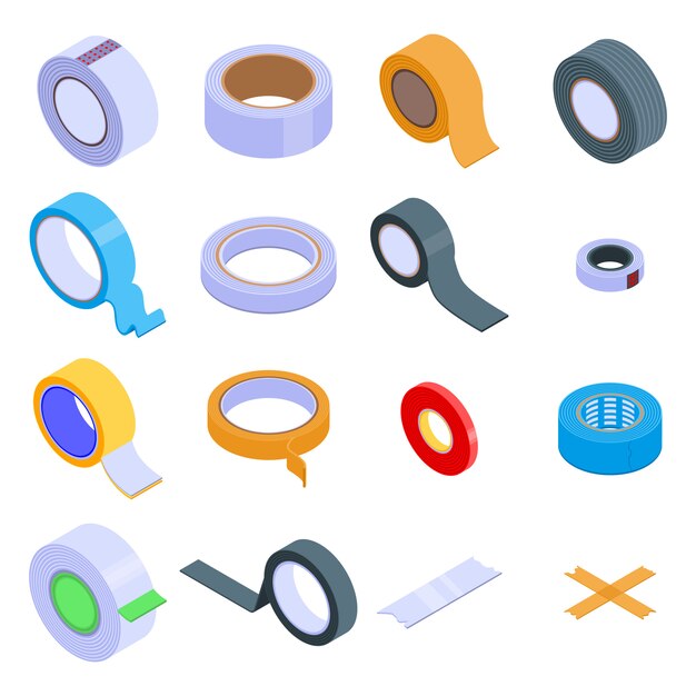 Vector scotch tape icons set