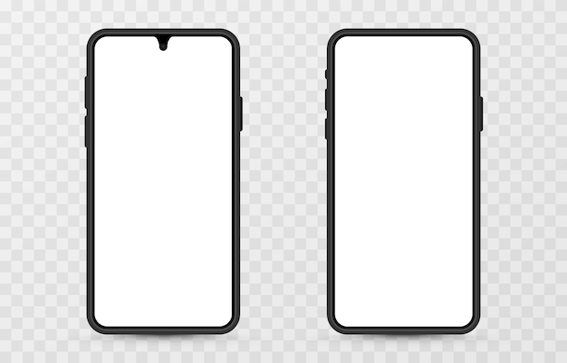 Screen vector mockup. Phone mockup with blank screen. Blank screen for text, design. PNG.
