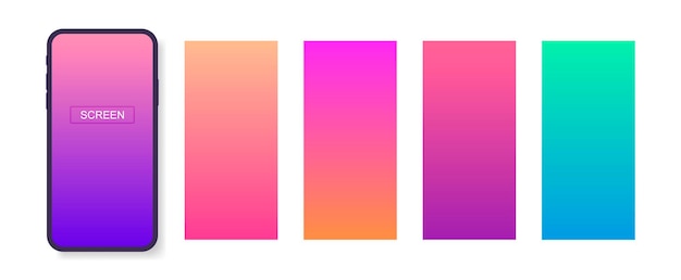 Screens gradient set background for mobile phones and mobile app, ui, design theme.