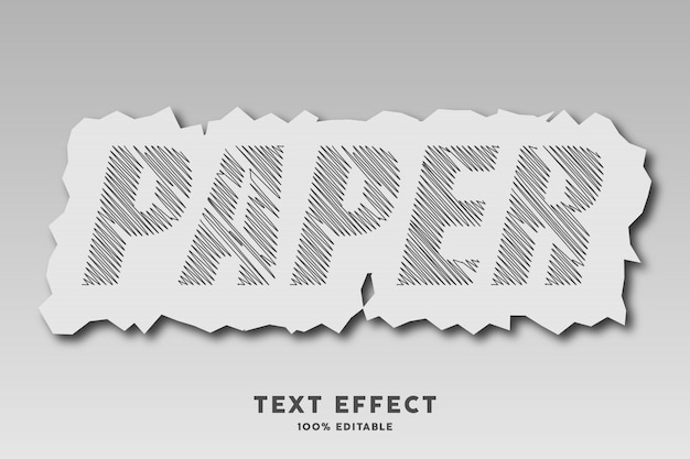 Vector scribble with torn paper text style effect