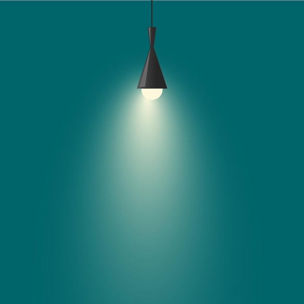 Vector sea green background with chandlier lamp