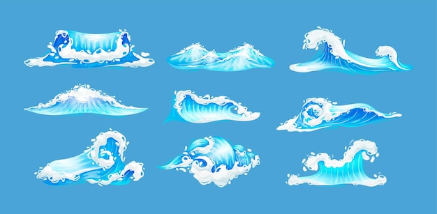 Sea ocean wave set