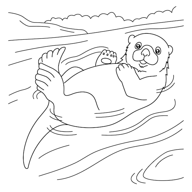 Sea Otter Coloring Page for Kids