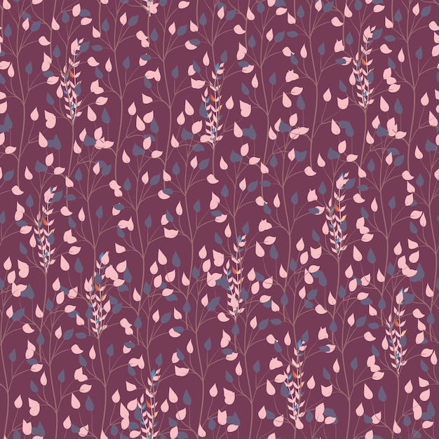 Seamless botanical pattern with leaves