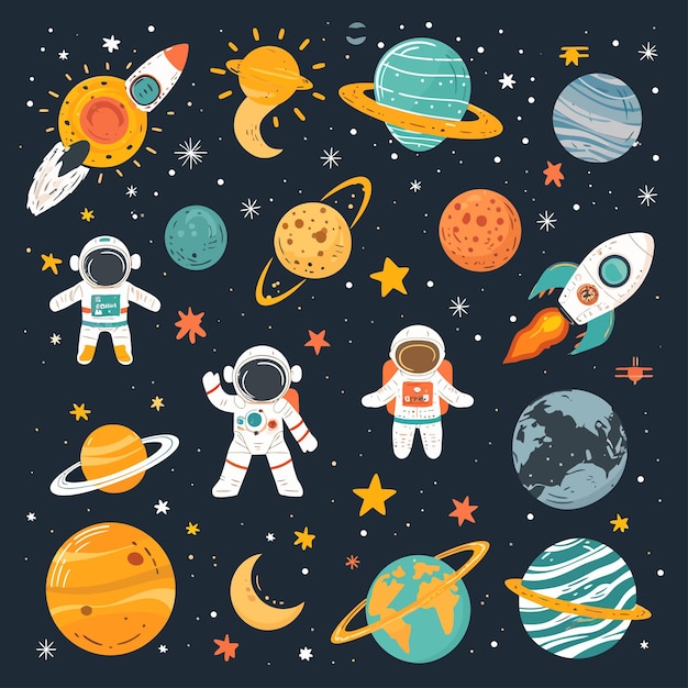 Vector seamless_childish_pattern_with_doodle_space