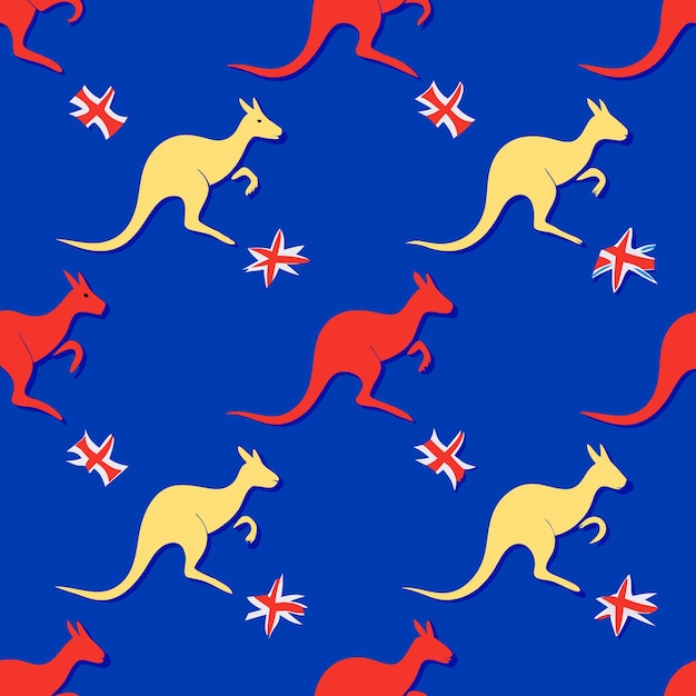 Vector seamless pattern vector illustration of australian symbols