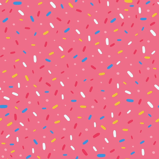 Vector seamless pattern with donut glaze and sprinkles