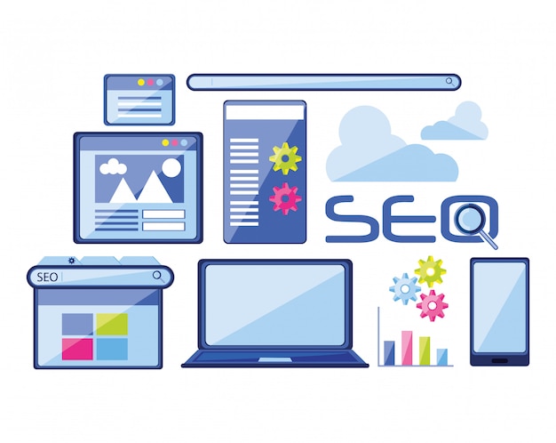 Search engine optimization set icons