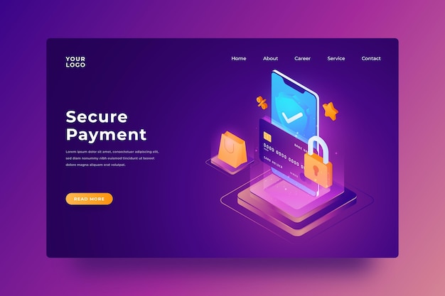 Secure payment landing page