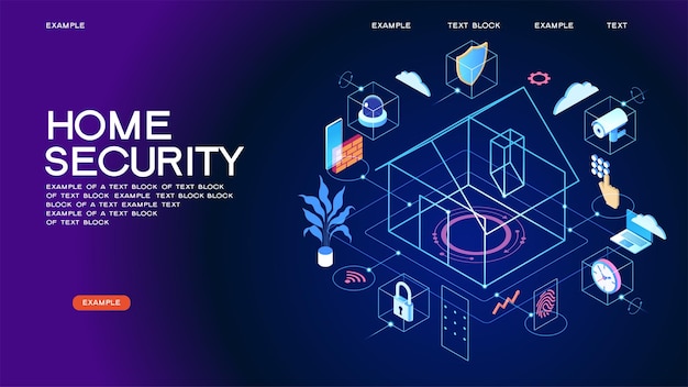 Vector security control concept banner