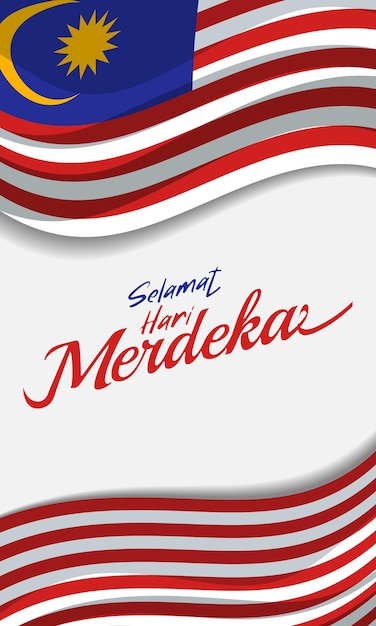 Selamat Hari Merdeka background which means happy Malaysia Independence Day