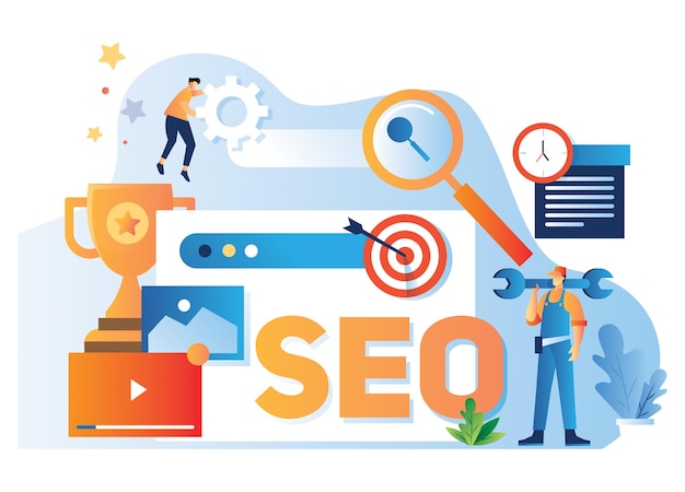 Vector seo optimization illustration