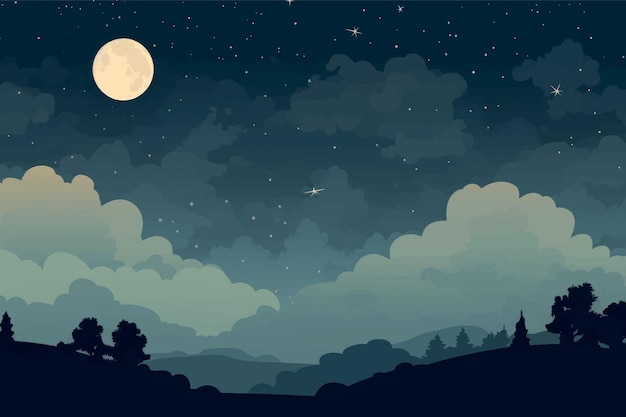 Vector serene night sky illustration