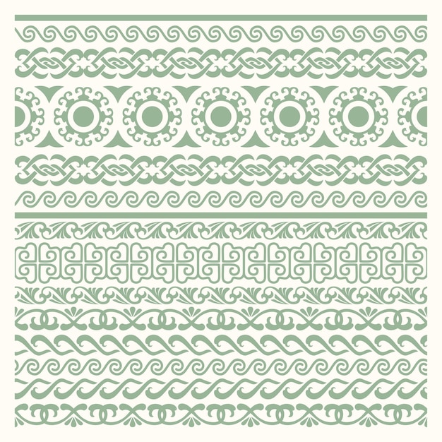 Vector a series of border patterns carved with ornaments