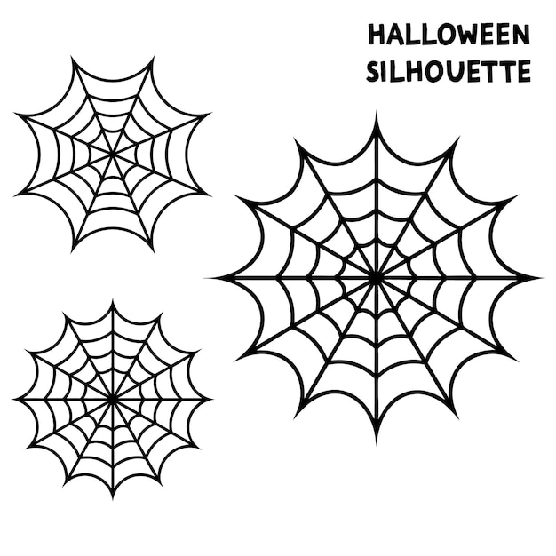 Vector a series of spiderweb variations of halloween party decorations on black mesh patterns vector lines