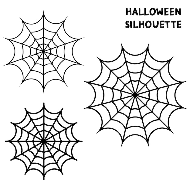 Vector a series of spiderweb variations of halloween party decorations on black mesh patterns vector lines