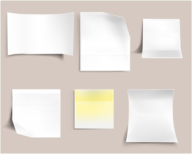 Vector a series of white papers with a yellow and white one that says no one