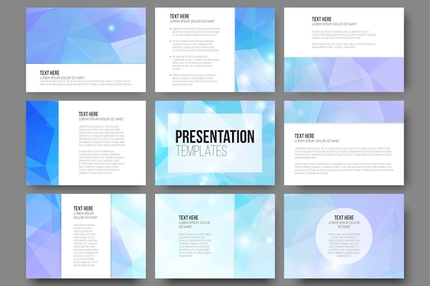 Vector set of 9 templates for presentation slides