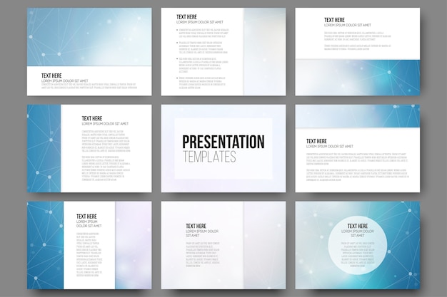 Vector set of 9 templates for presentation slides 