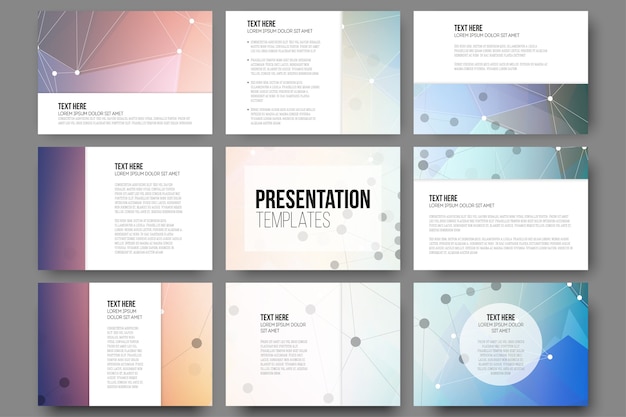 Vector set of 9 templates for presentation slides