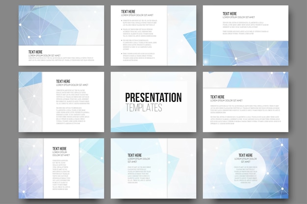 Vector set of 9 templates for presentation slides