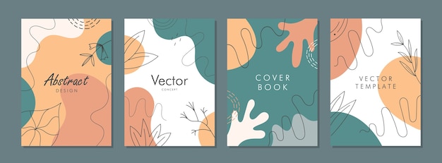 Set of abstract creative universal cover design templates