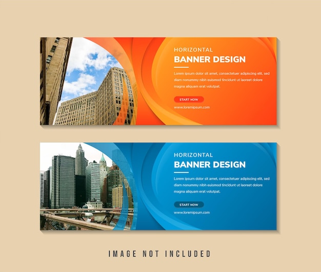 Vector set of abstract horizonal banner template.