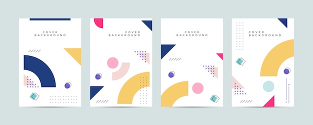 Vector set of abstract memphis cover 