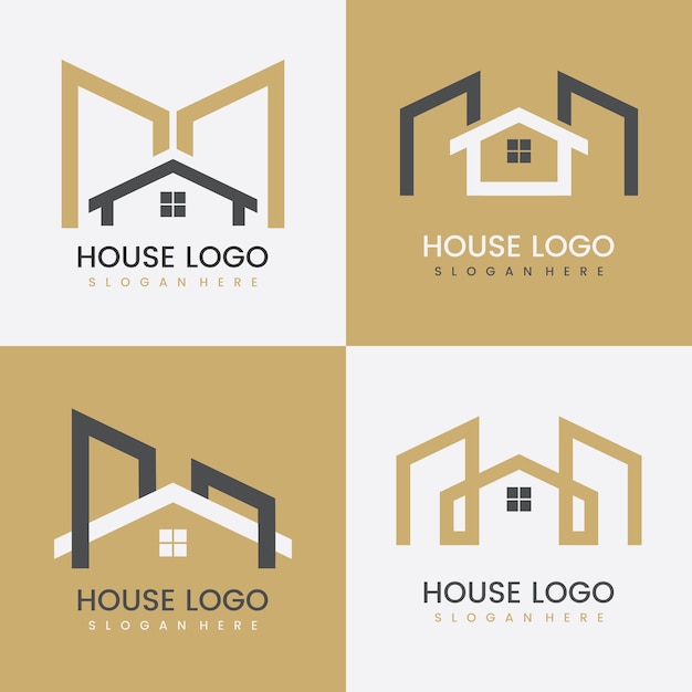 Set of abstract real estate logo template