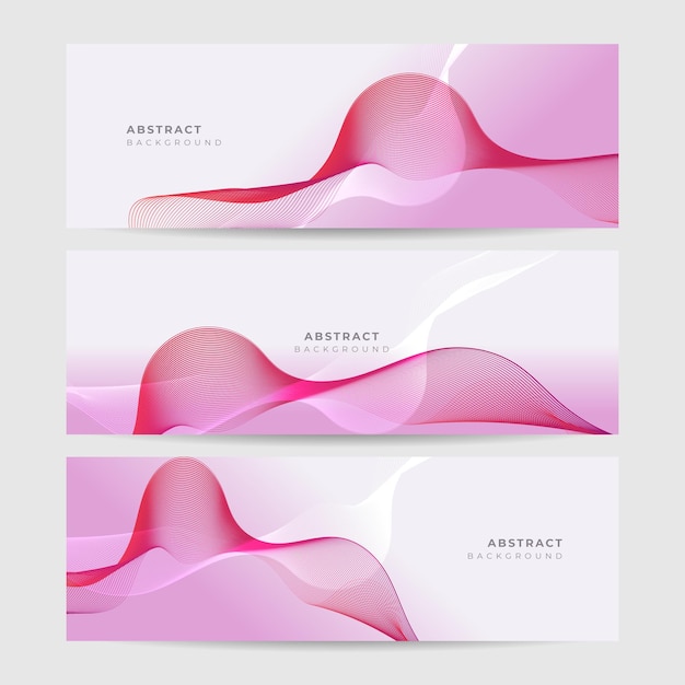 Set of abstract wave flowing banner background design Vector illustration Flowing particles wave dynamic motion stream digital technology curve lines